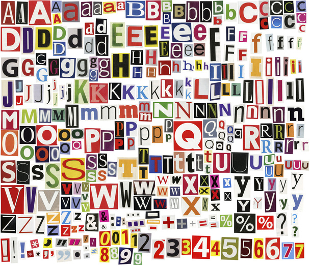 Newspaper clippings alphabet - Foto, Imagem