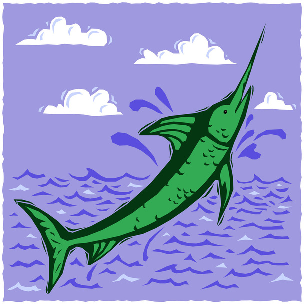 Marlin di Woodcut
 - Vettoriali, immagini