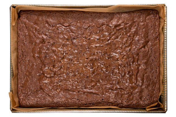 Φρεσκοψημένα brownies σκαφάκι υποστήριξη, με διαδρομή αποκοπής - Φωτογραφία, εικόνα