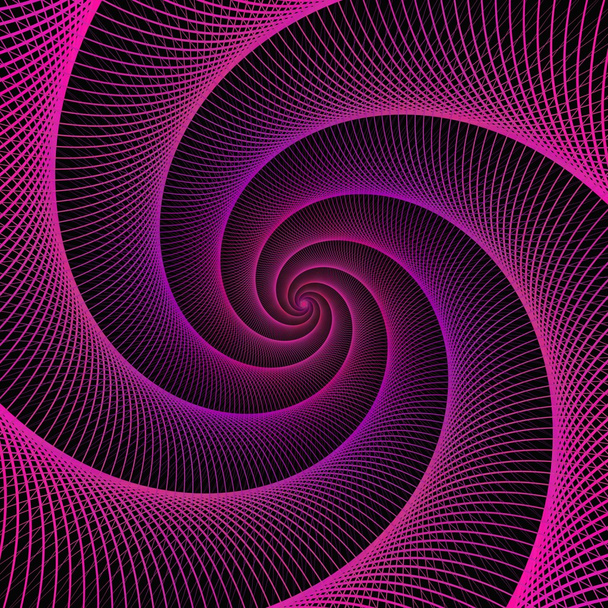 Paarse tekenreeks spiraal fractal ontwerp - Vector, afbeelding
