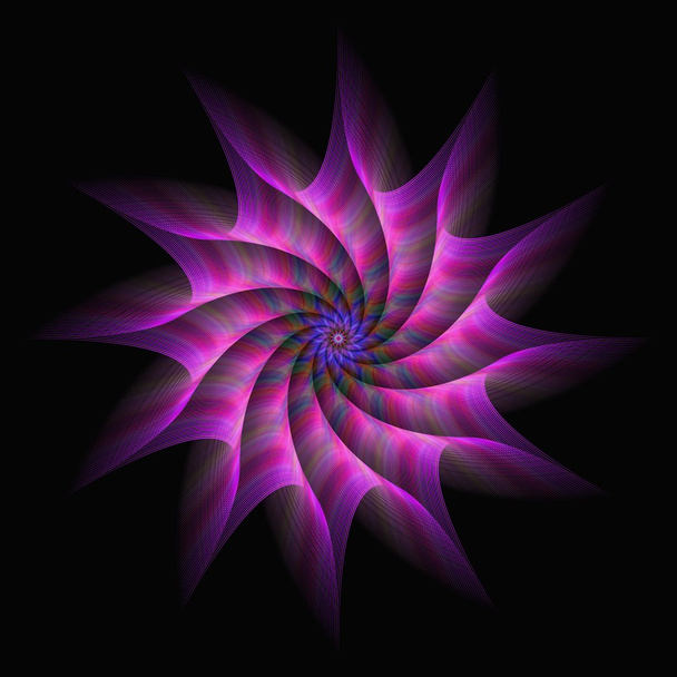 ピンク紫運動星フラクタル概要 - ベクター画像