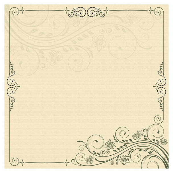 Square frame with decorative floral ornament and decorative background. - Vetor, Imagem
