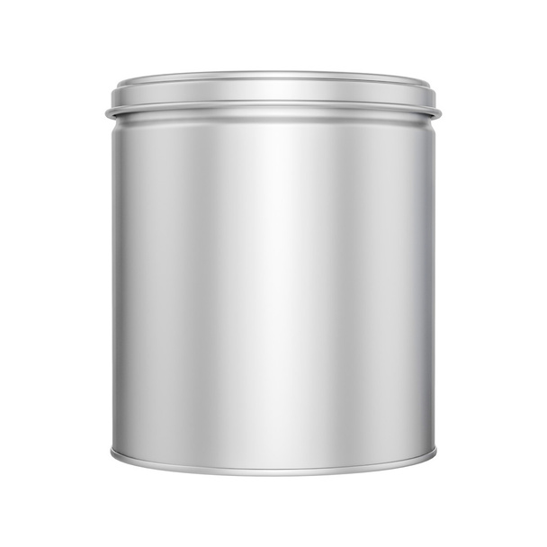 金属キャップのモックアップのブリキ缶 - 写真・画像