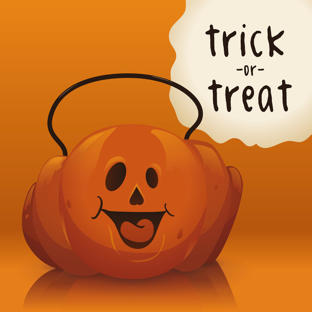 Halloween Pumpkin Candy Basket, Vector Illustration - Vector, imagen