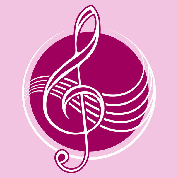 Logo with a treble clef. - Vector, afbeelding