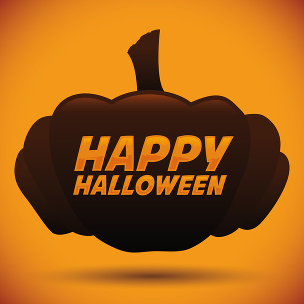 Halloween Pumpkin Icon Silhouette, Vector Illustration - Vecteur, image