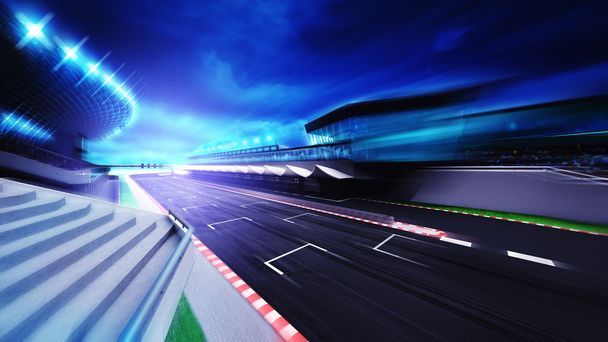 Race circuit Befejezés részében este motion blur - Fotó, kép