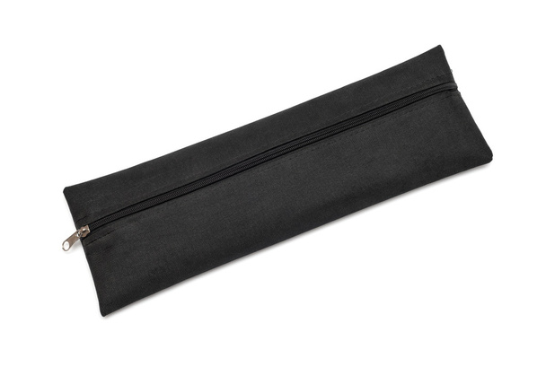 Матеріал чорної тканини футляр для пензлів або олівців, ізольований
 - Фото, зображення
