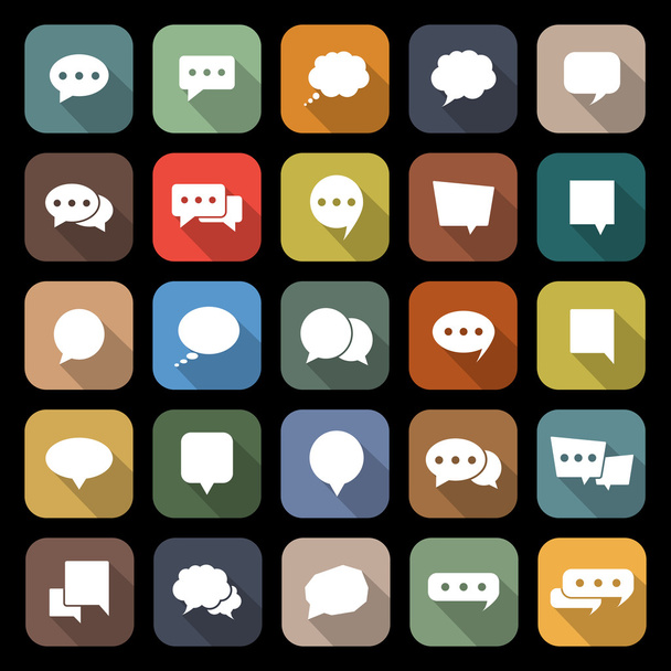Speech Bubble flat icons with long shadow - Vector, Image