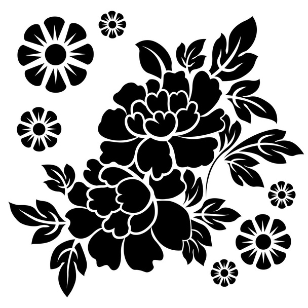 flowers silhouetted  vector - Vector, Image