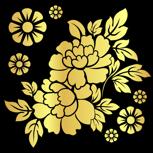 黄金の花のベクトル - ベクター画像
