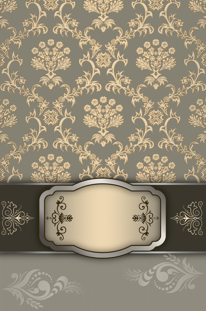 Decorative floral background with frame. - Foto, afbeelding