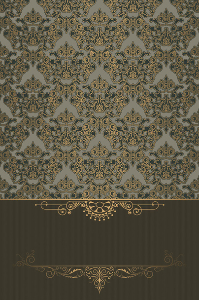 Decorative vintage background with gold ornament. - Foto, afbeelding