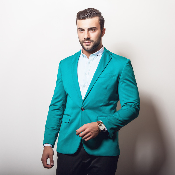 Elegant handsome man in stylish  jacket - Φωτογραφία, εικόνα