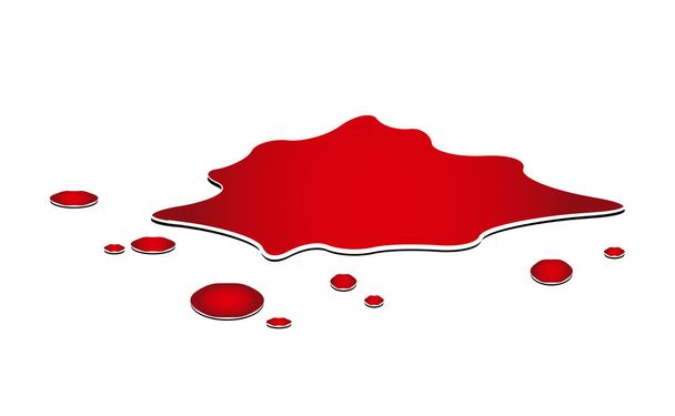 a vér tócsa, gyilkosság hely, csepp, blot, folt, piros plash od vér. Vektoros illusztráció elszigetelt fehér background. - Vektor, kép