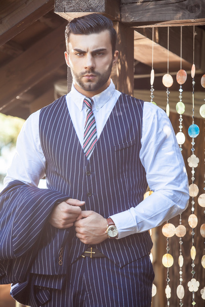 Young fashionable man in classic vest - Zdjęcie, obraz