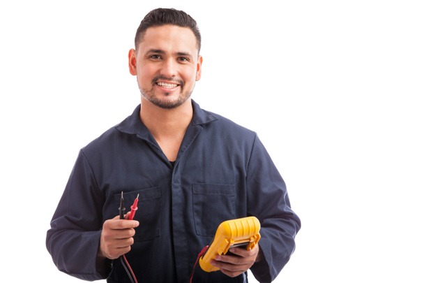 eletricista vestindo macacão
 - Foto, Imagem
