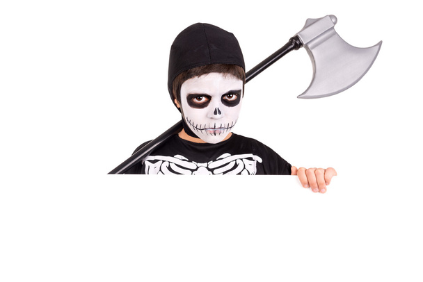 Boy in Halloween skeleton costume - Photo, Image