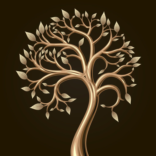 Golden tree lombozat - Vektor, kép