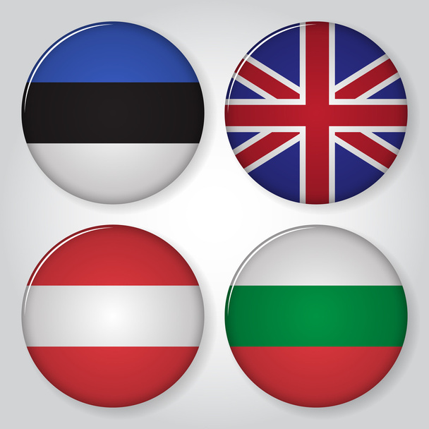 Collection of flag button design. - Вектор, зображення
