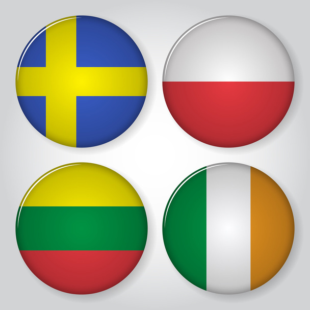 Collection of flag button design. - Wektor, obraz