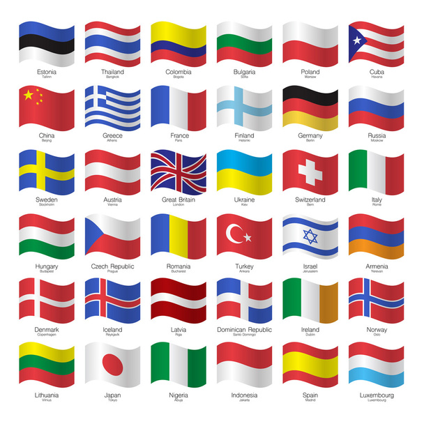 World flags collection - Vektör, Görsel