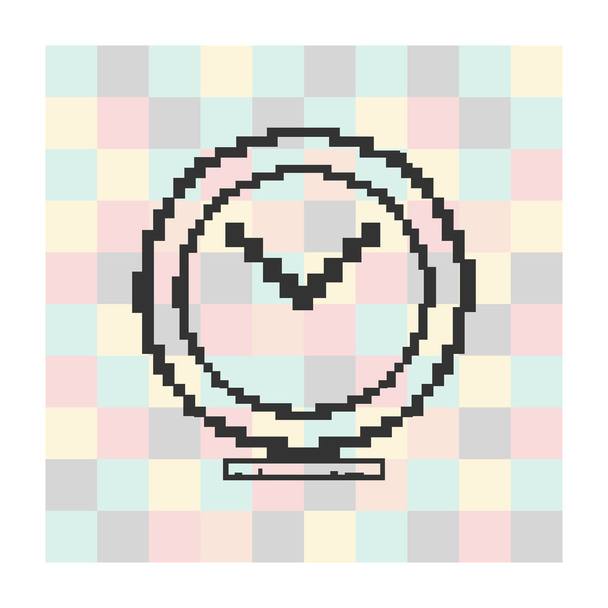 Vektor pixel ikona hodiny na náměstí pozadí - Vektor, obrázek