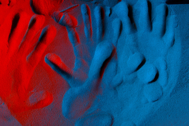 Background with colorfully lit sand - Zdjęcie, obraz