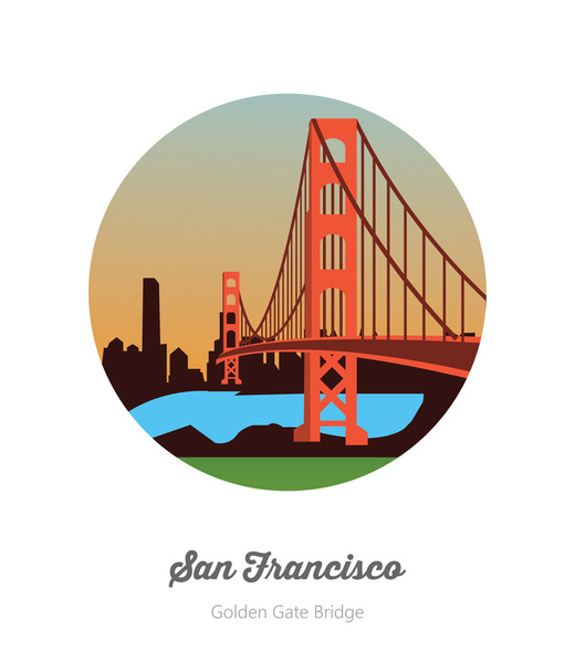 サンフランシスコのゴールデンゲートブリッジ - ベクター画像