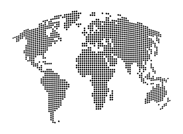 Mapa do mundo - abstrato fundo vetor pontilhado. ilustração silhueta preto e branco
 - Vetor, Imagem
