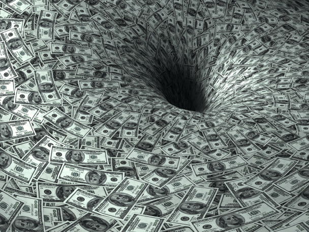 Dollar flow in black hole - Photo, Image