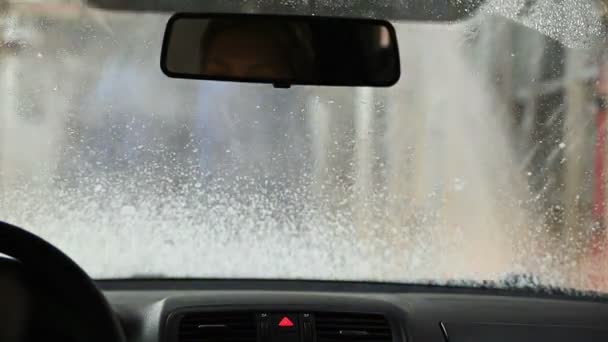 Automatic Car Wash. View from Inside. - Video
