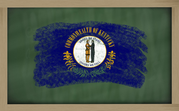 Bandera de estado estadounidense de kentucky en pizarra pintada con tiza
 - Foto, Imagen