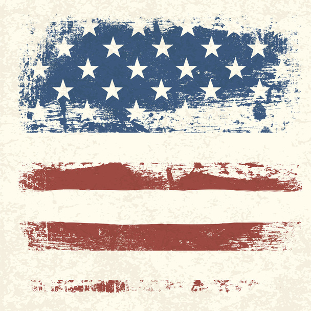 American flag vintage textured background. Vector, EPS10 - Vetor, Imagem
