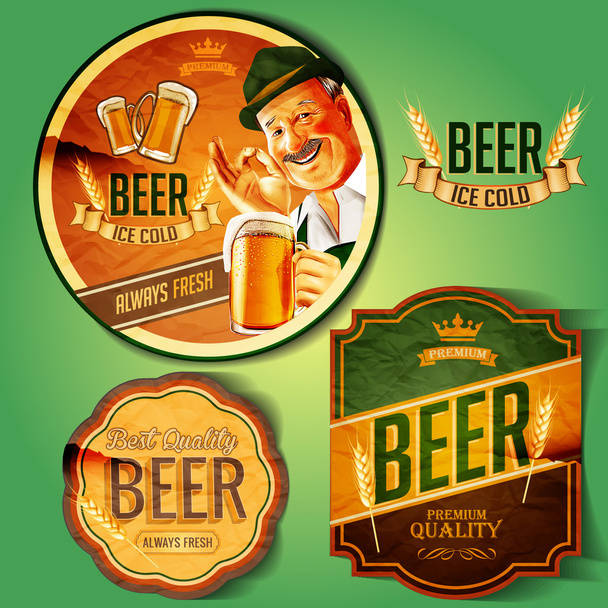 beer   badges for pub - Διάνυσμα, εικόνα