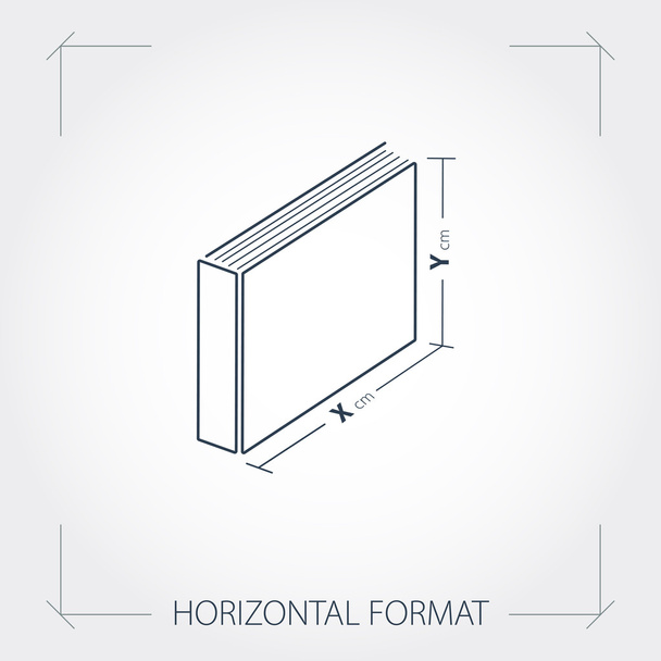Symbol des Fotobuchs im horizontalen Format - Vektor, Bild