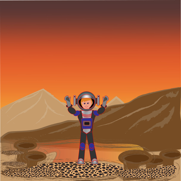 astronaut na Marsu - Vektor, obrázek