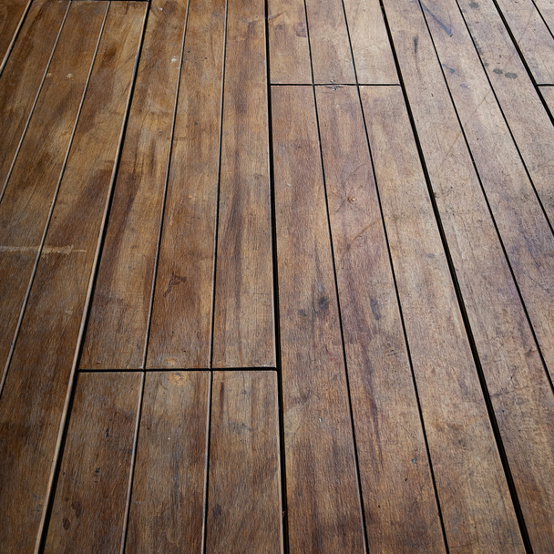 close-up image of aged wooden floor in building - Фото, зображення