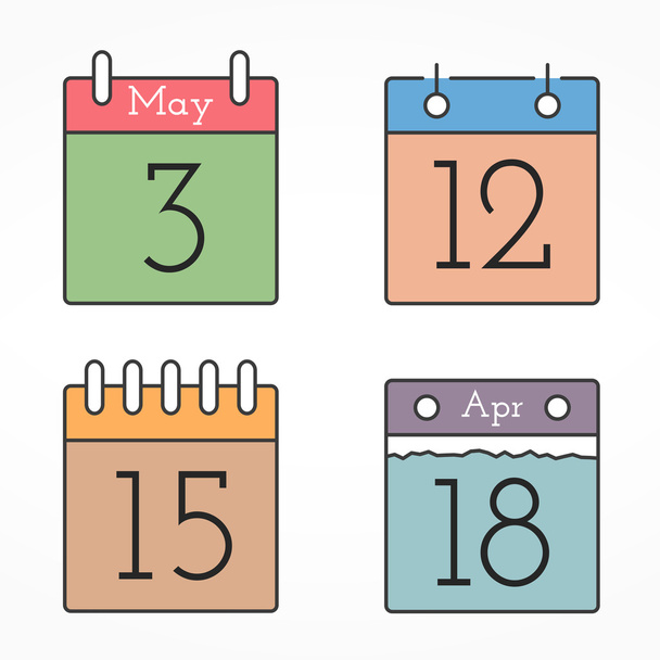 Čtyři ikony kalendáře - Vektor, obrázek