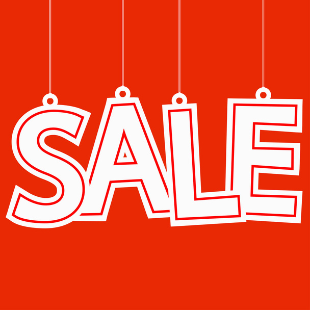 Sale hangtag on red background - Vector, Image