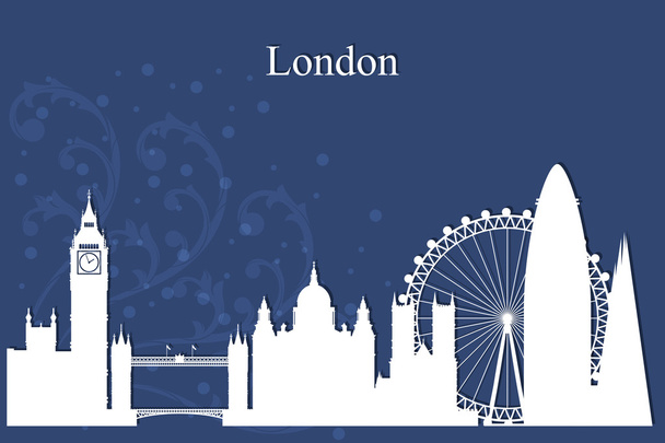 London city skyline siluetti sinisellä taustalla
 - Vektori, kuva