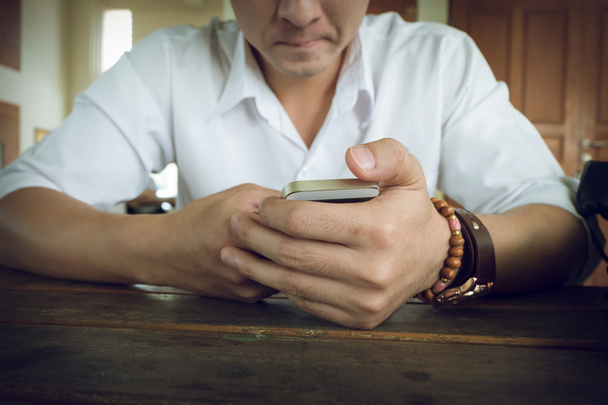 businessman using a mobile phone with texting message - Φωτογραφία, εικόνα