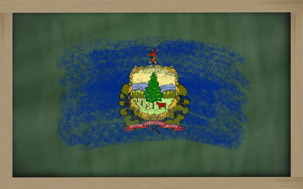 Bandera del estado estadounidense de Vermont en pizarra pintada con tiza
 - Foto, Imagen