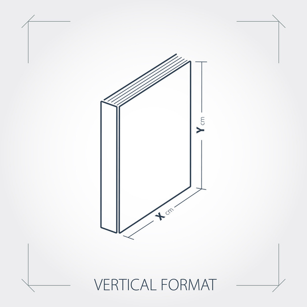 Symbol des Fotobuchs im vertikalen Format - Vektor, Bild