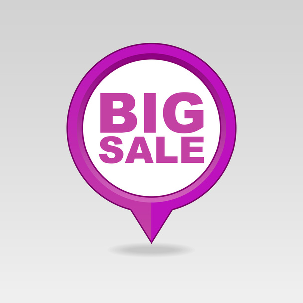 Big sale pin map icon. Map pointer, markers. - Vector, imagen