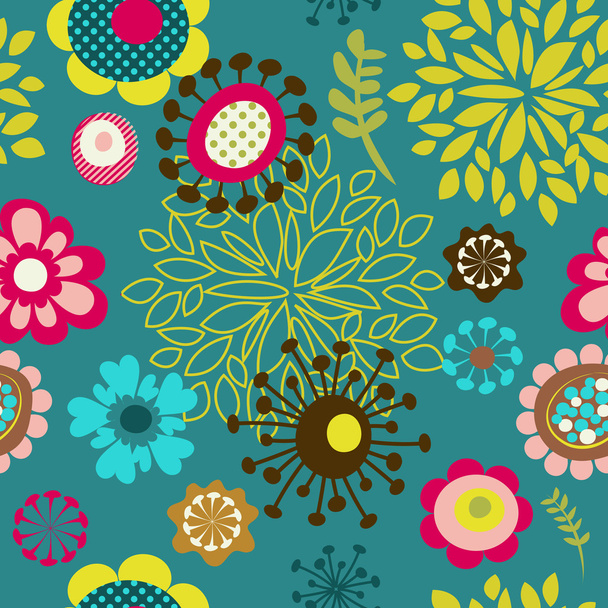 Seamless flower pattern background - Vector, Imagen