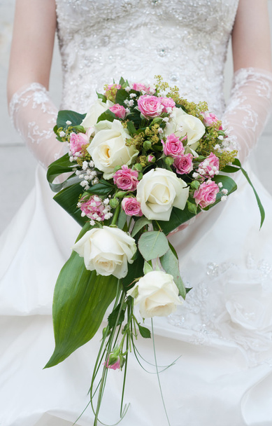 Esküvői ruha, virág - Fotó, kép