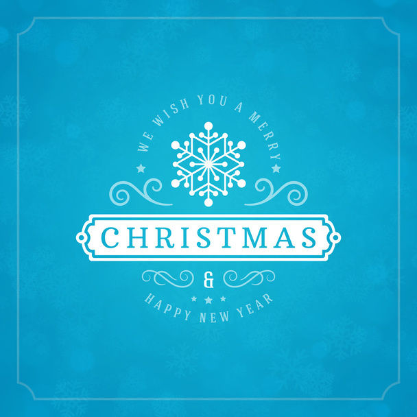 雪の結晶とタイポグラフィー ラベル デザインのベクトルの背景でクリスマス ライト - ベクター画像