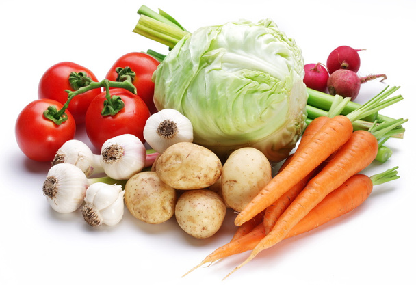 Vegetables on white background - Фото, зображення