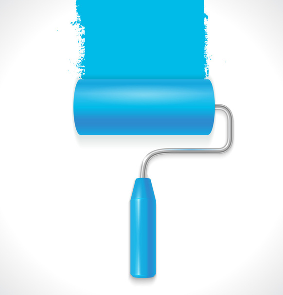 blue paint roller - Vektor, kép